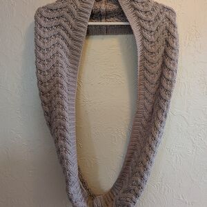 Cozy Gray Knit Infinity Scarf